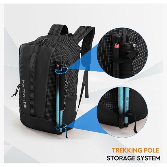 Haimont Travel Hiking Daypack Backpack Laptop H2O 25L Navy Blue Water Resistant - Picture 7 of 10